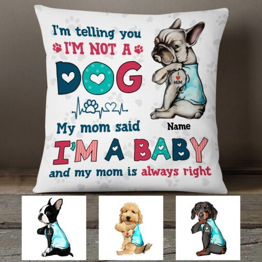 Personalized Dog Mom Baby Pillow