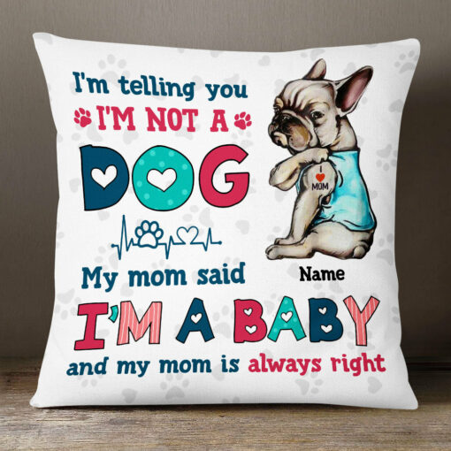 Personalized Dog Mom Baby Pillow