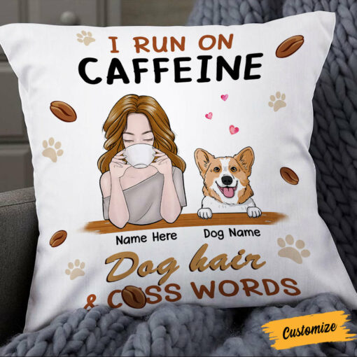 Personalized Dog Mom Coffee Pillow