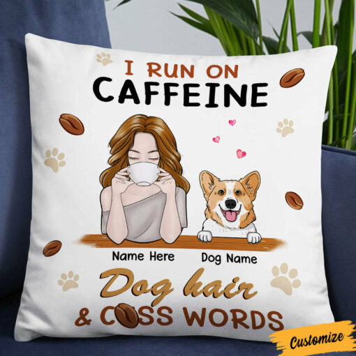 Personalized Dog Mom Coffee Pillow