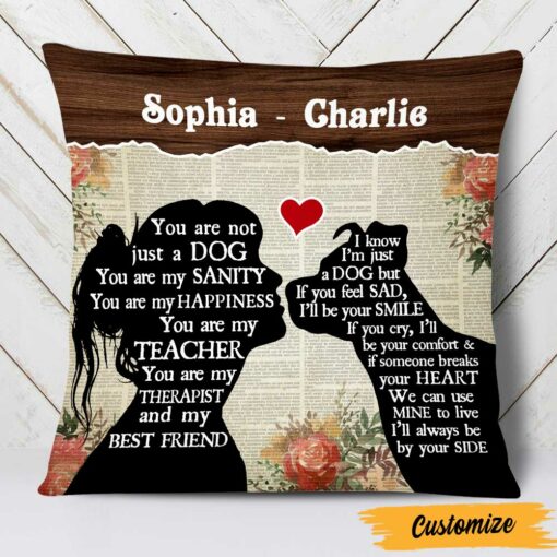 Personalized Dog Mom Conversation Love Pillow