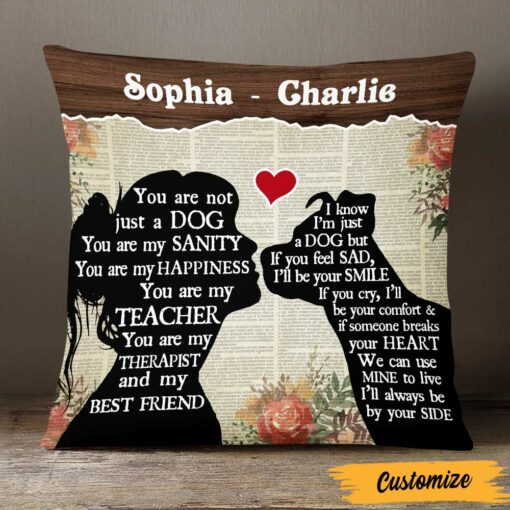 Personalized Dog Mom Conversation Love Pillow