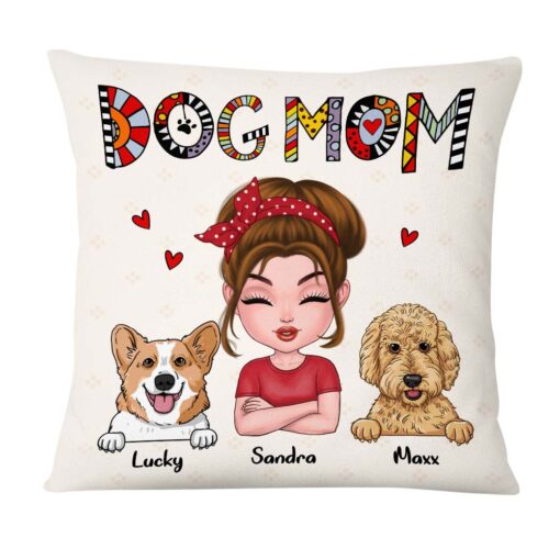 Personalized Dog Mom Cuppa Doodle Pillow