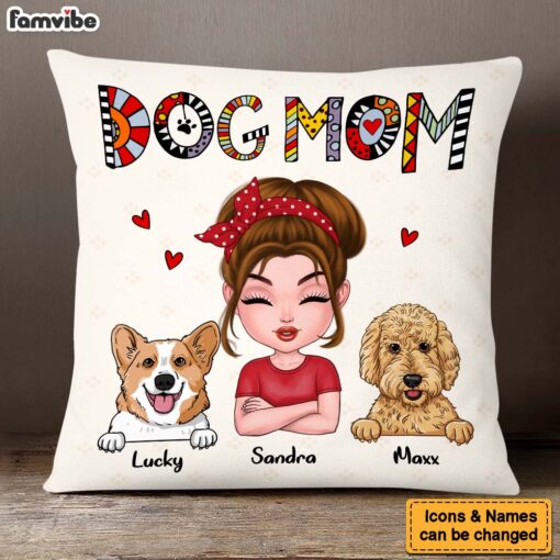 Personalized Dog Mom Cuppa Doodle Pillow