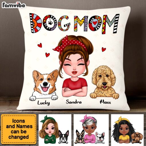 Personalized Dog Mom Cuppa Doodle Pillow