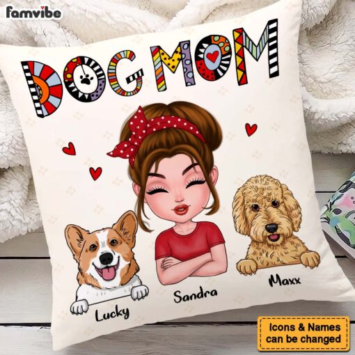 Personalized Dog Mom Cuppa Doodle Pillow