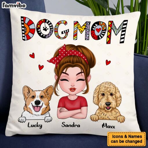 Personalized Dog Mom Cuppa Doodle Pillow