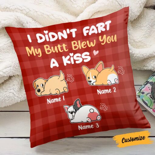 Personalized Dog Mom Dog Fart Kiss Pillow