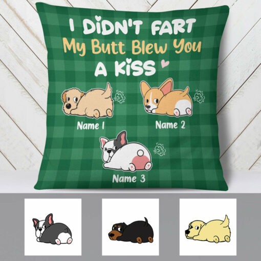 Personalized Dog Mom Dog Fart Kiss Pillow