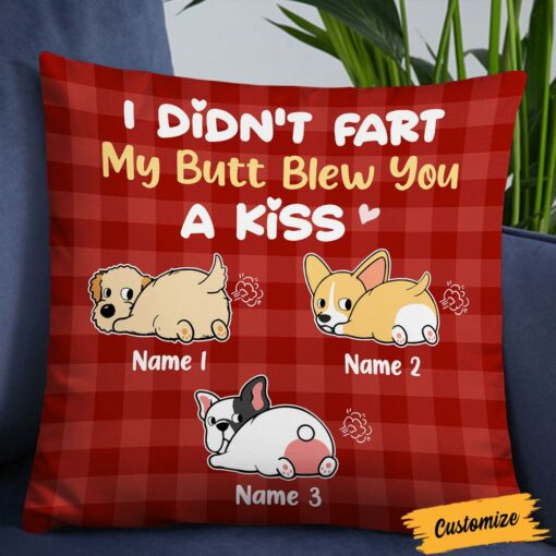 Personalized Dog Mom Dog Fart Kiss Pillow