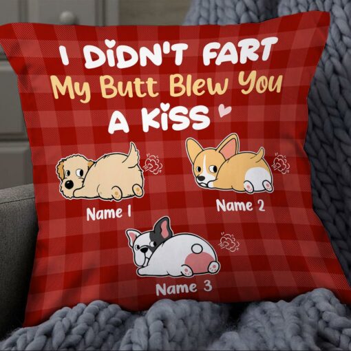 Personalized Dog Mom Dog Fart Kiss Pillow