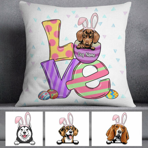 Personalized Dog Mom Easter Love Pillow