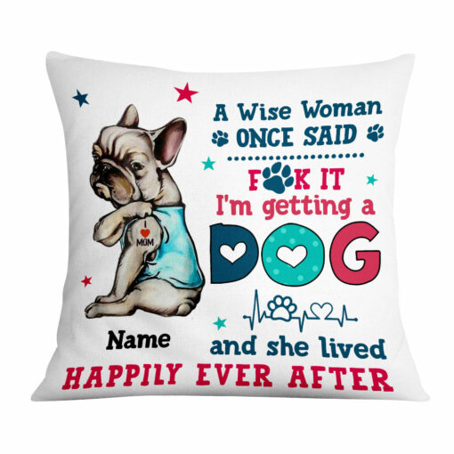 Personalized Dog Mom Happily Ever After Pillow