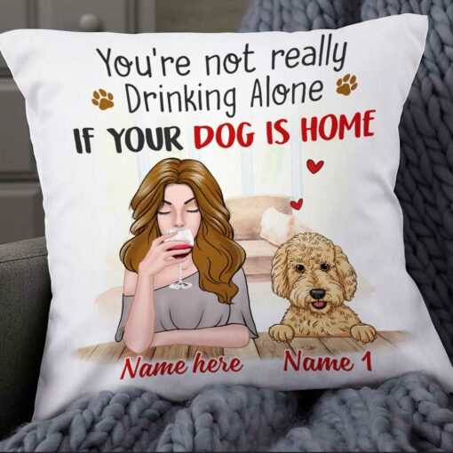 Personalized Dog Mom Not Alone Pillow