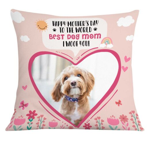 Personalized Dog Mom Photo Pillow