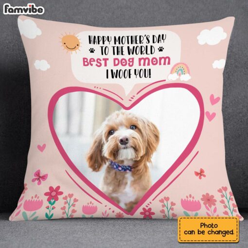 Personalized Dog Mom Photo Pillow