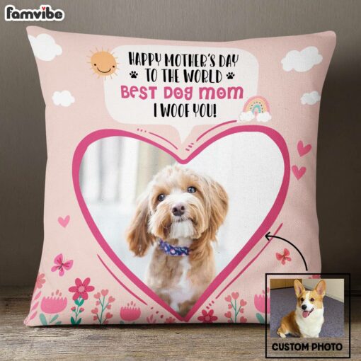 Personalized Dog Mom Photo Pillow