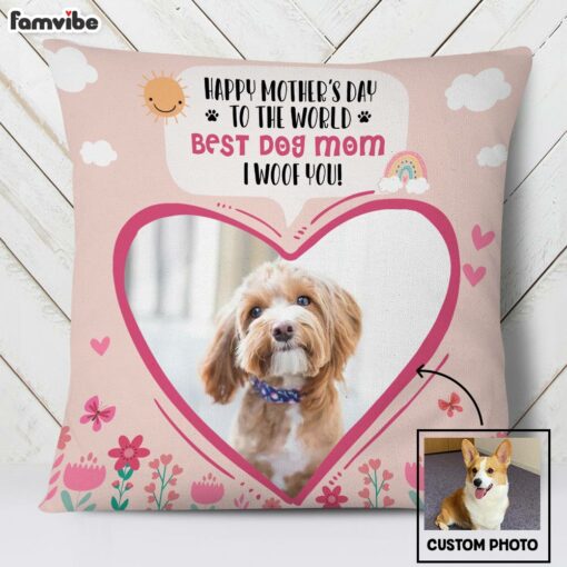 Personalized Dog Mom Photo Pillow