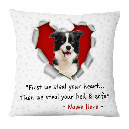 Personalized Dog Mom Photo Stealing Heart Pillow