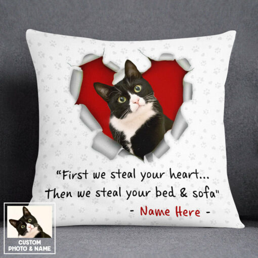 Personalized Dog Mom Photo Stealing Heart Pillow