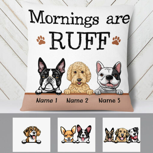 Personalized Dog Morning Ruff Pillow