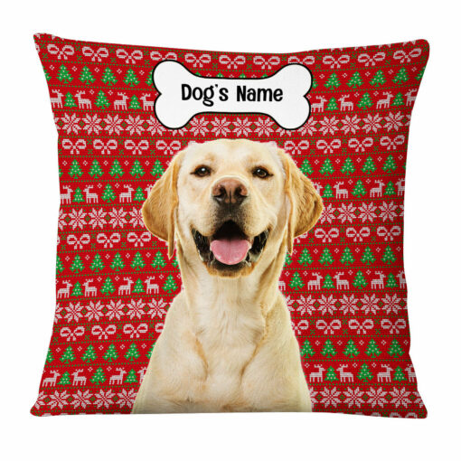 Personalized Dog Photo Christmas Pillow