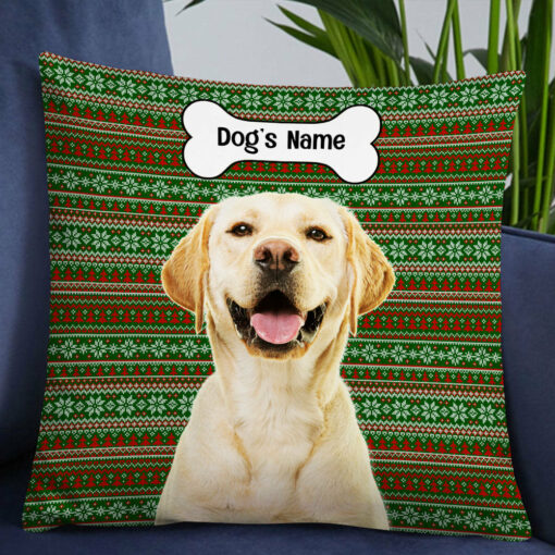 Personalized Dog Photo Christmas Pillow