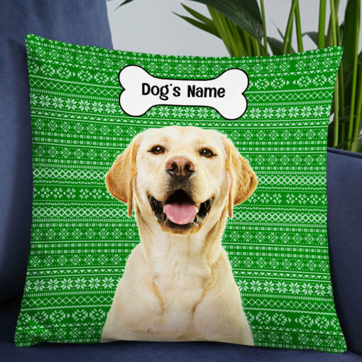 Personalized Dog Photo Christmas Pillow