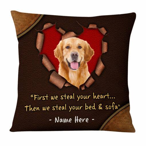 Personalized Dog Photo Steal Your Heart Pillow