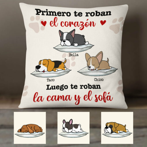 Personalized Dog Steal Couch Spanish Perro Pillow