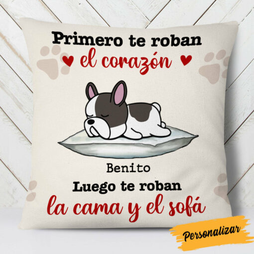 Personalized Dog Steal Couch Spanish Perro Pillow