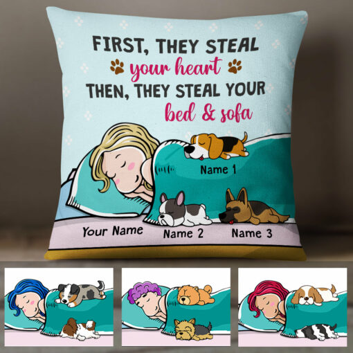 Personalized Dog Steal Your Bed Pillow