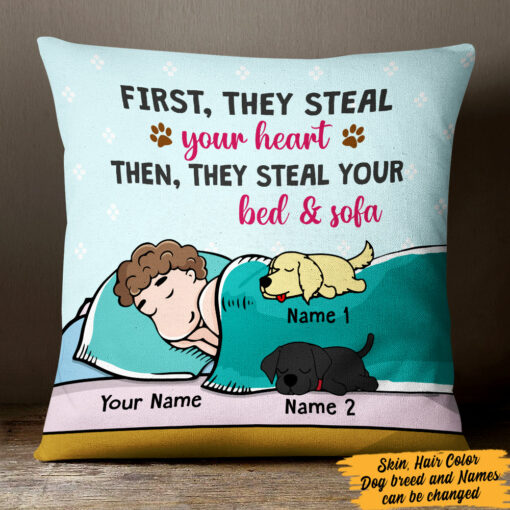 Personalized Dog Steal Your Bed Pillow