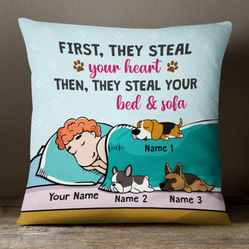 Personalized Dog Steal Your Bed Pillow