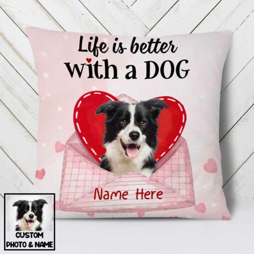 Personalized Dog Valentine Pillow