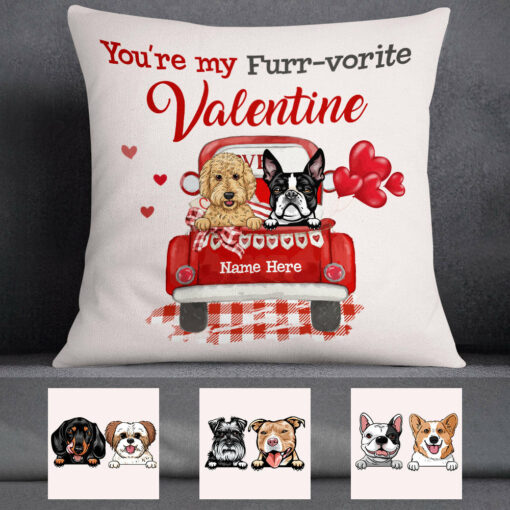 Personalized Dog Valentine Truck Pillow