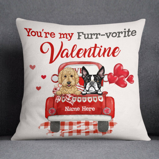 Personalized Dog Valentine Truck Pillow