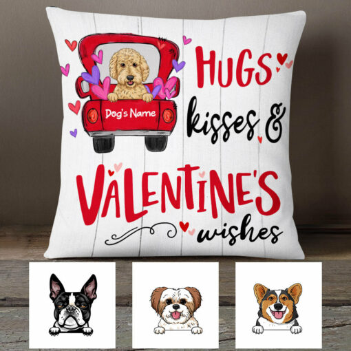 Personalized Dog Valentine Wishes Pillow