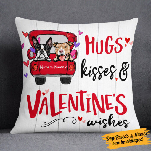 Personalized Dog Valentine Wishes Pillow