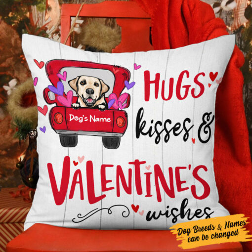 Personalized Dog Valentine Wishes Pillow