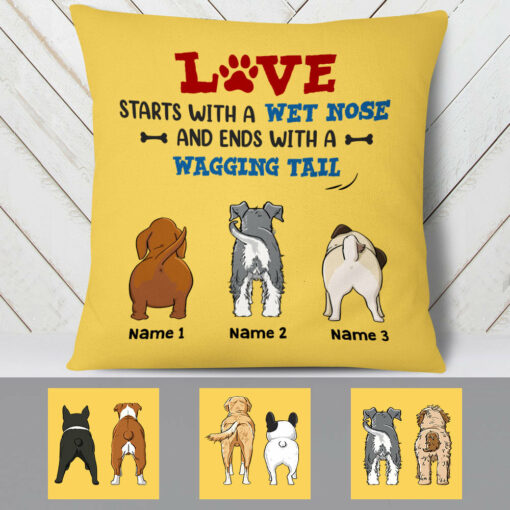 Personalized Dog Wagging Tail Pillow