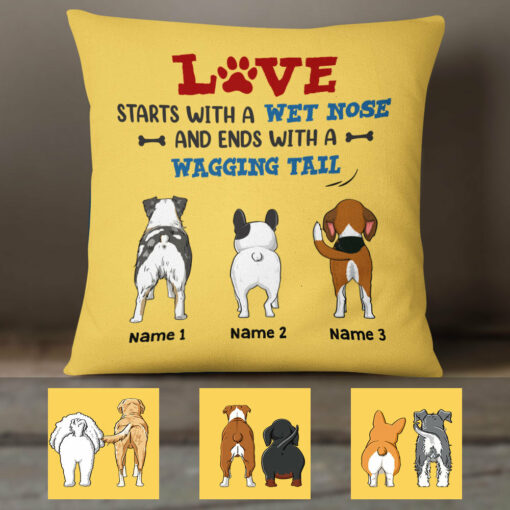 Personalized Dog Wagging Tail Pillow