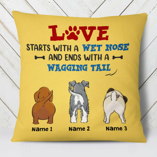 Personalized Dog Wagging Tail Pillow