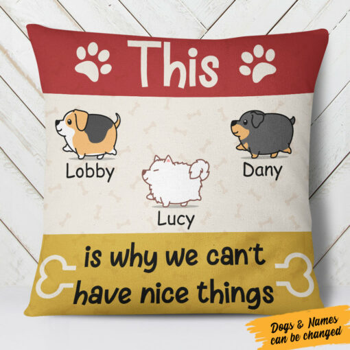 Personalized Dog Wagging Tail Wet Nose Pillow