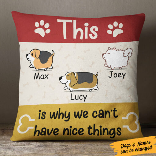 Personalized Dog Wagging Tail Wet Nose Pillow