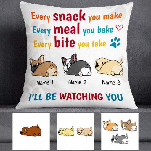 Personalized Dog Watching Every Bite Pillow