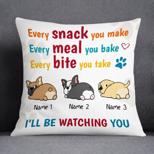 Personalized Dog Watching Every Bite Pillow