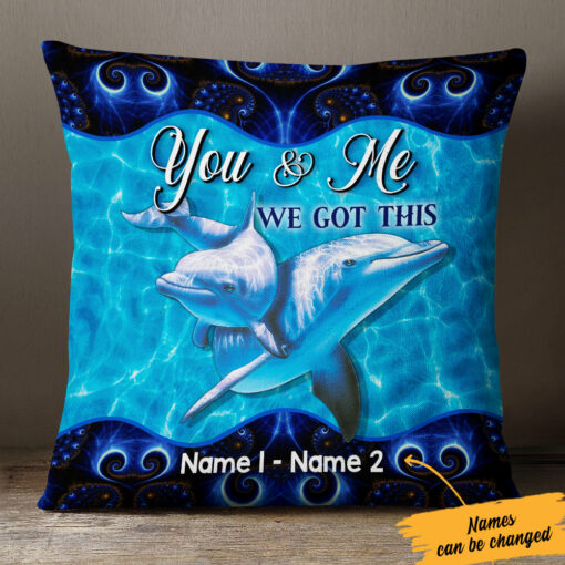 Personalized Dolphin Love Couple Pillow