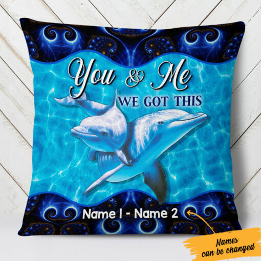 Personalized Dolphin Love Couple Pillow