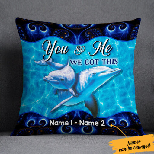 Personalized Dolphin Love Couple Pillow